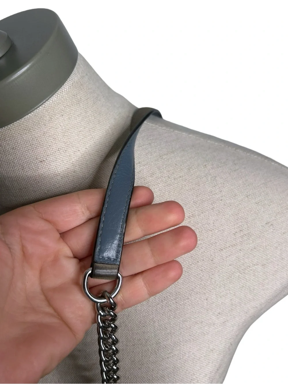 Rebecca Minkoff Mini MAC Grey Leather Crossbody Bag Silver Hardware